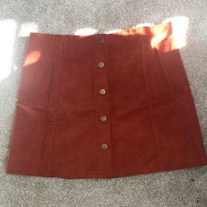 Rust corduroy skirt